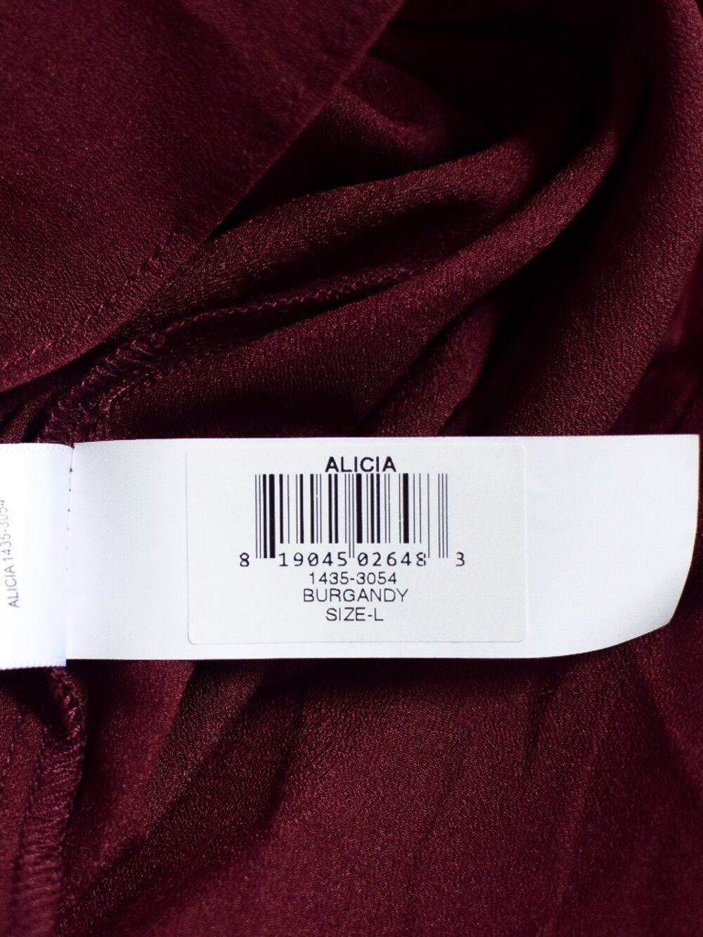 Dress The Population Alicia Dress Burgundy Chiffon Fit & Flare Lace Trim Size L - Picture 11 of 11